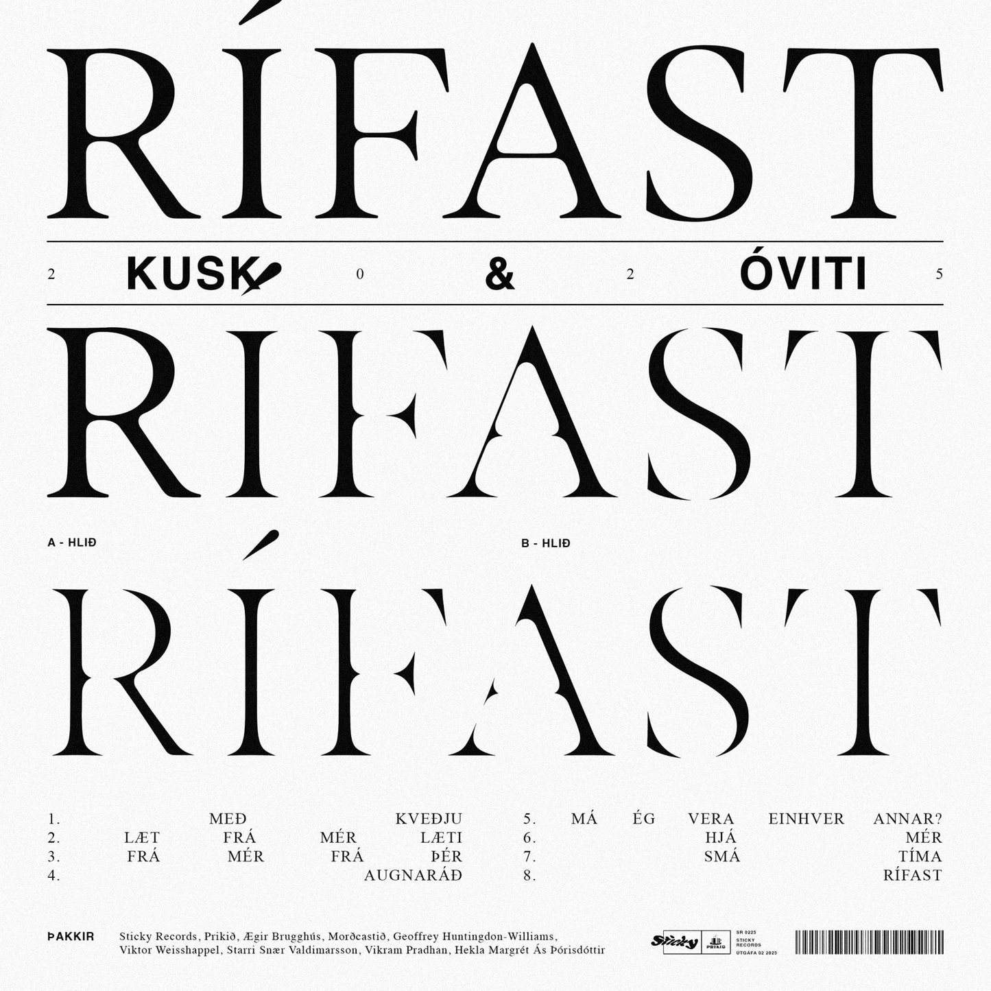 KUSK & ÓVITI - RÍFAST VINYL LP